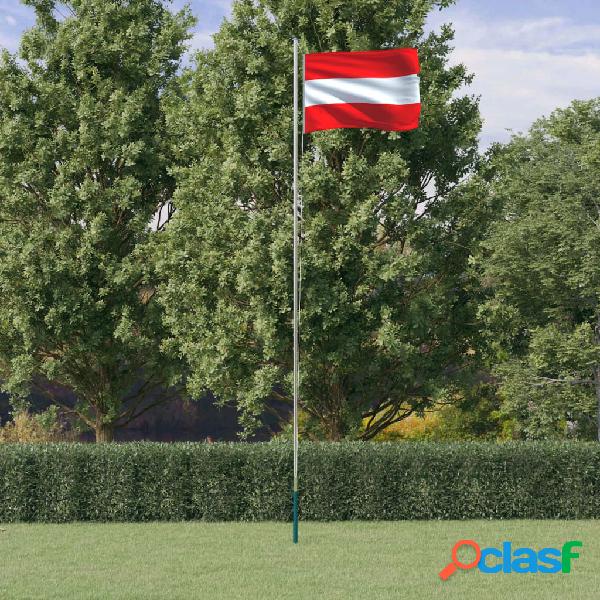 vidaXL Mástil y bandera de Austria aluminio 6,23 m