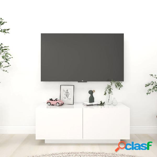 vidaXL Mueble de TV madera contrachapada blanco brillo