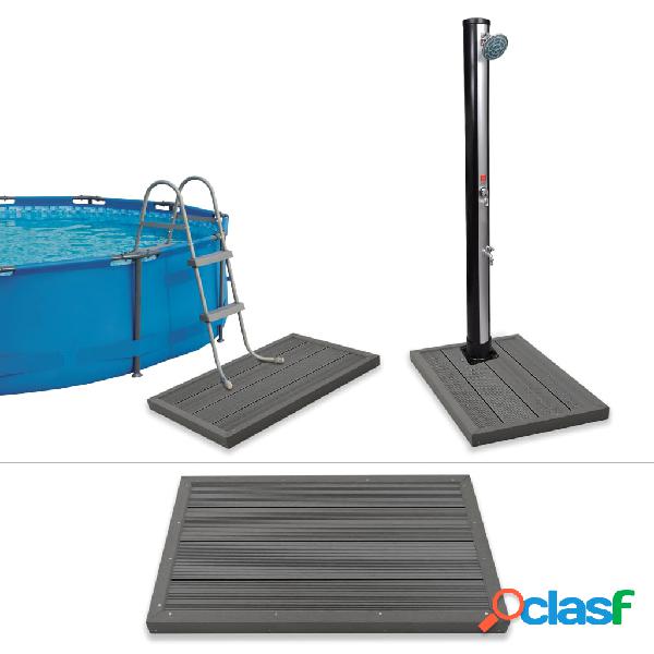 vidaXL Panel de suelo para ducha solar escalera piscina WPC