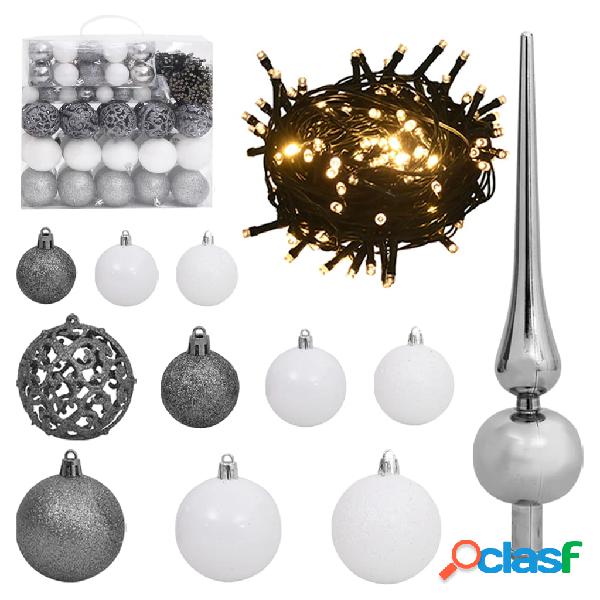 vidaXL Set de bolas navideñas 120 pzas con pico 300 LED