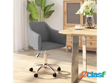 vidaXL Silla de oficina giratoria de tela gris claro