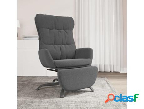 vidaXL Sillón de relax con reposapiés tela gris claro