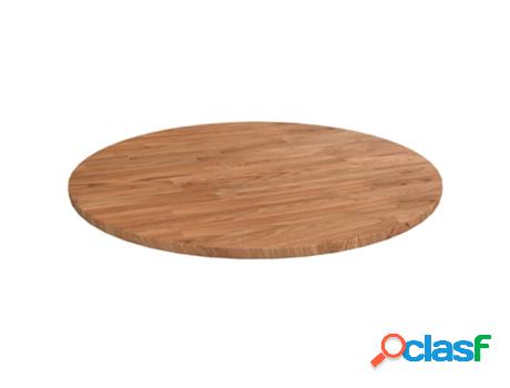 vidaXL Tablero de mesa redonda madera de roble marrón claro