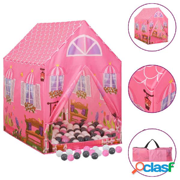 vidaXL Tienda de juegos para niños con 250 bolas rosa