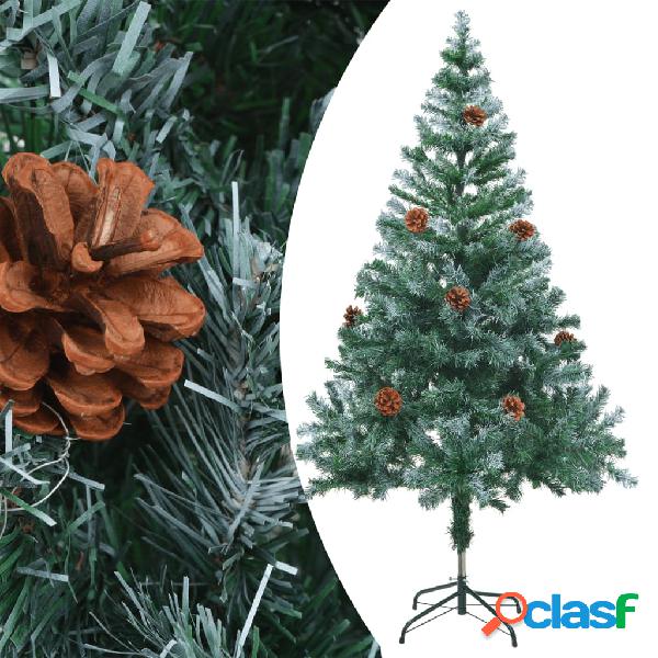 vidaXL Árbol de navidad glaseado con piñas 150 cm